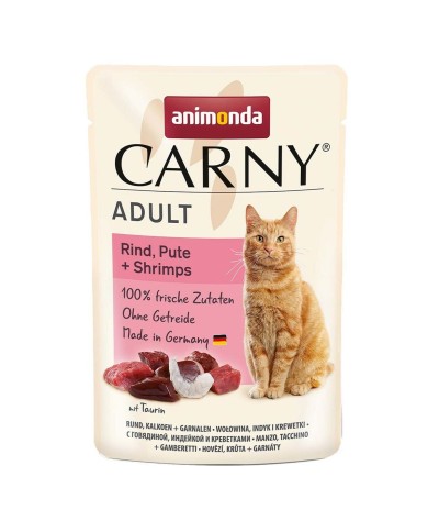 Cibo per gatti Animonda Carny Adult Beef turkey and shrimps Carne di manzo e vitello 85 g