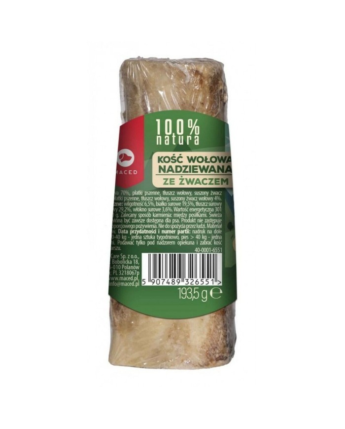 Giocattolo da mordere per cani Maced Bone stuffed with beef rumen Carne di manzo e vitello Giocattolo da mordere per cani Maced Bone stuffed with beef rumen Carne di manzo e vitello