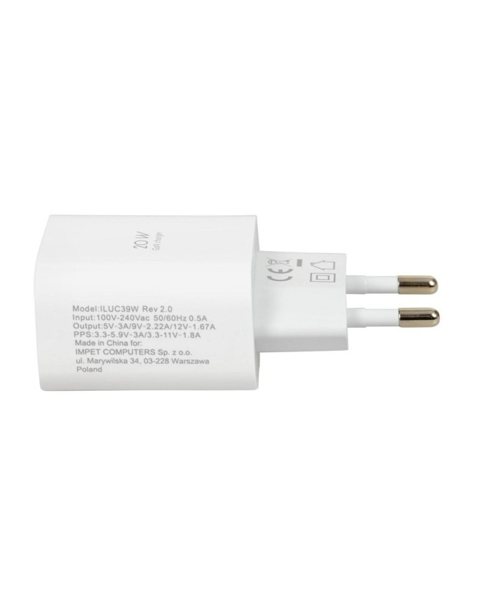 Caricabatterie da Parete Ibox ILUC39W Bianco 20 W (1 Unità)