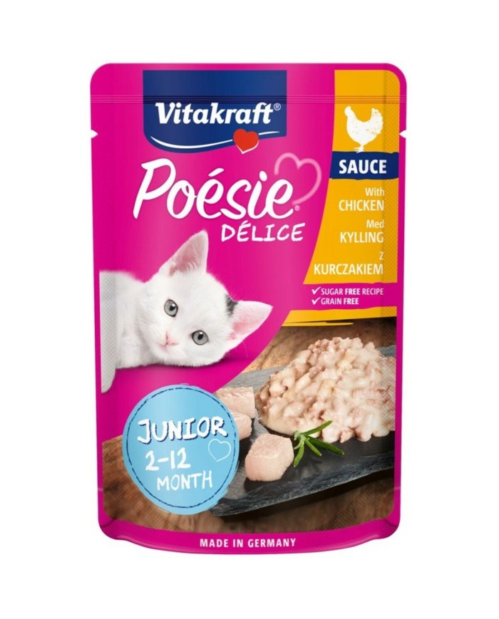 Cibo per gatti Vitakraft DELICE JUNIOR Pollo 85 g Cibo per gatti Vitakraft DELICE JUNIOR Pollo 85 g