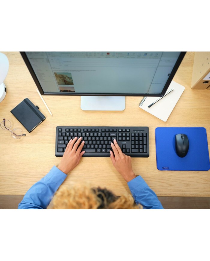 Tastiera e Mouse Wireless Trust Primo Nero Monocromatica Inglese EEUU Qwerty US Tastiera e Mouse Wireless Trust Primo Nero Monocromatica Inglese EEUU Qwerty US