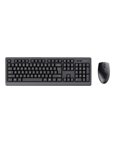 Tastiera e Mouse Wireless Trust Primo Nero Monocromatica Inglese EEUU Qwerty US