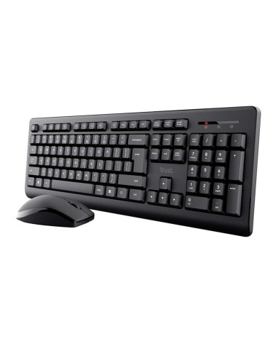 Tastiera e Mouse Wireless Trust Primo Nero Monocromatica Inglese EEUU Qwerty US