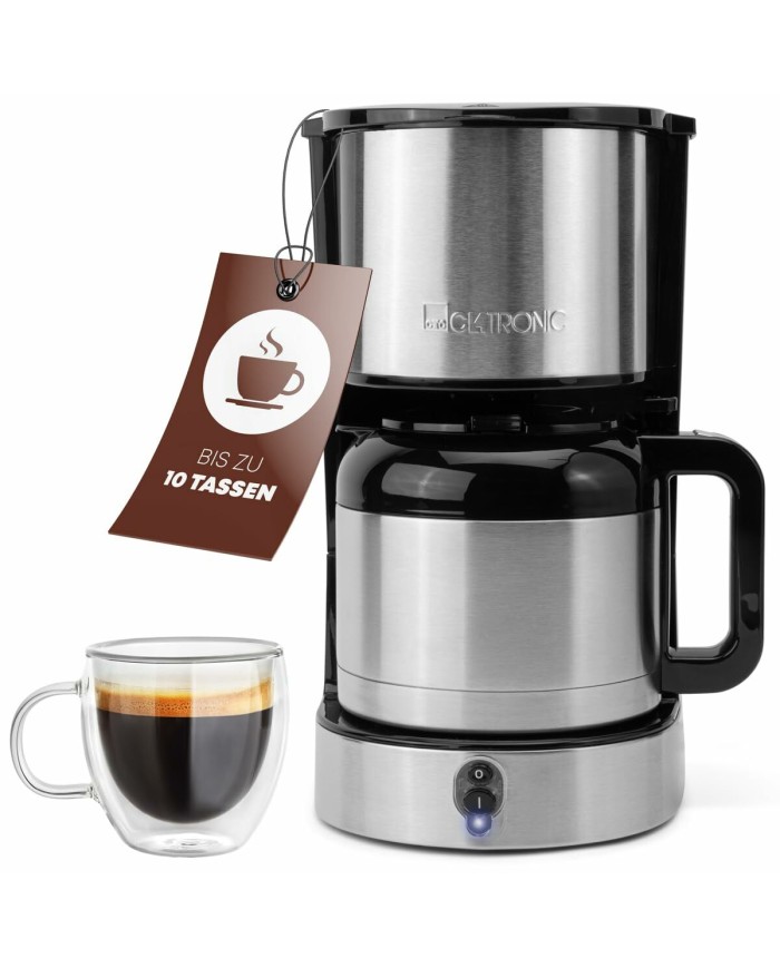 Caffettiera superautomatica Clatronic KA 3805 Nero Acciaio 800 W Caffettiera superautomatica Clatronic KA 3805 Nero Acciaio 800 W