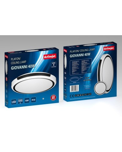 Lampadario Activejet AJE-GIOVANNI 40W Bianco Nero 80 (4000 K)