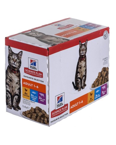 Cibo per gatti Hill's Feline Adult Multipack Classic Pollo Pesce