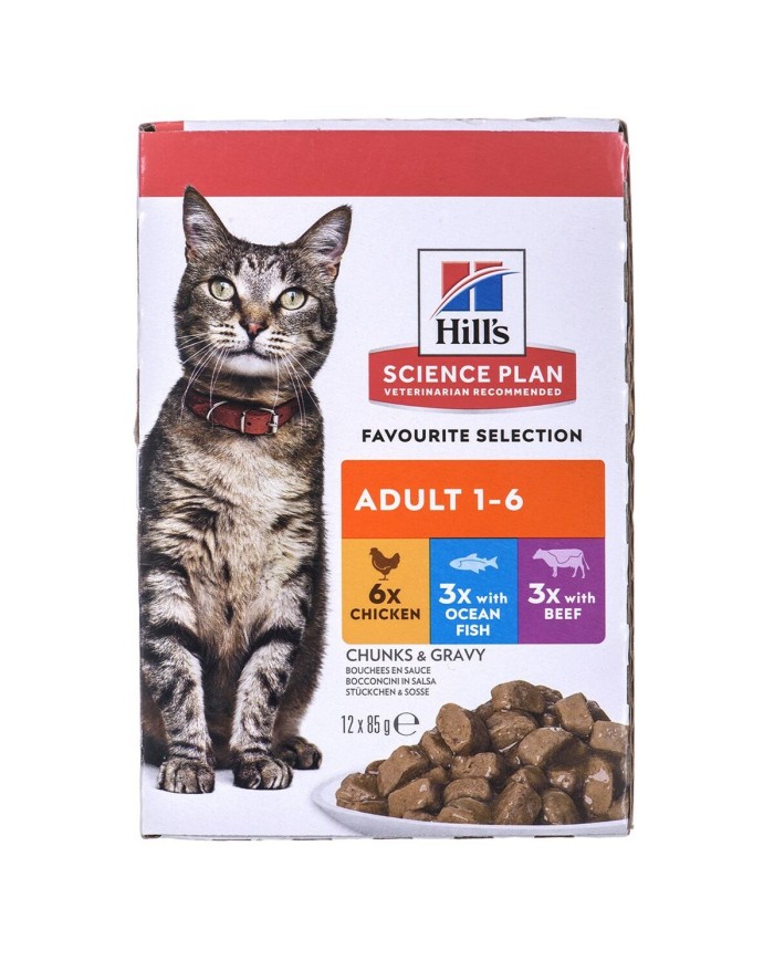 Cibo per gatti Hill's Feline Adult Multipack Classic Pollo Pesce