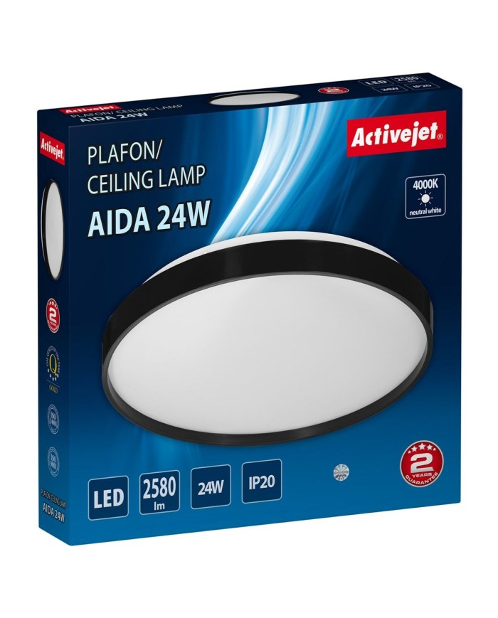 Lampadario Activejet AJE-AIDA 24W Bianco Nero 80 24 W (4000 K)
