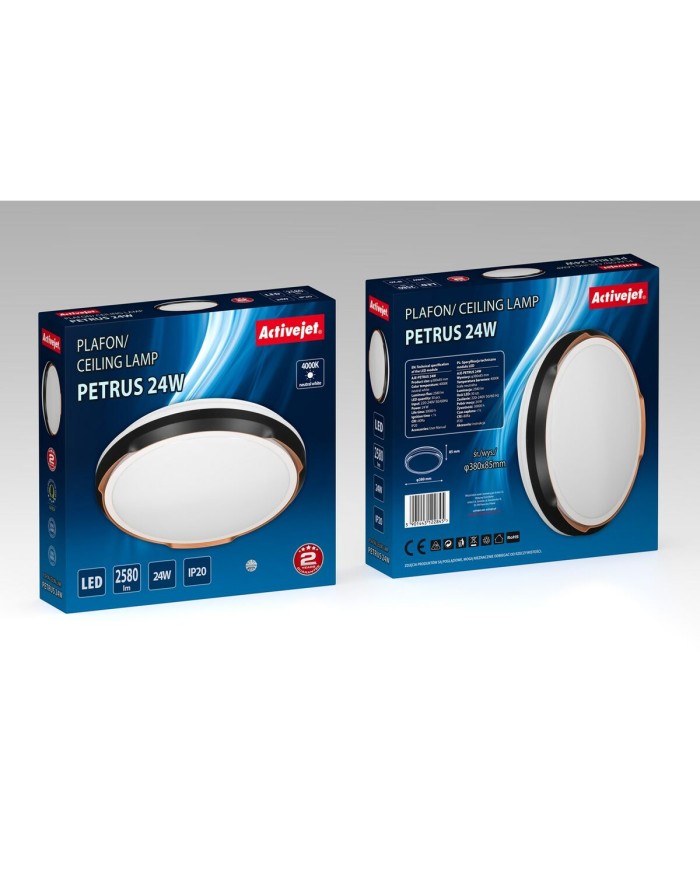 Lampadario Activejet AJE-PETRUS 24W Bianco Nero Rame 80 24 W (4000 K)
