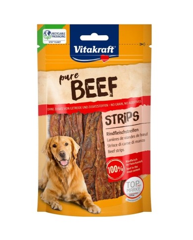 Snack per Cani Vitakraft Pure Beef Strips Carne di manzo e vitello 80 g Snack per Cani Vitakraft Pure Beef Strips Carne di manzo e vitello 80 g