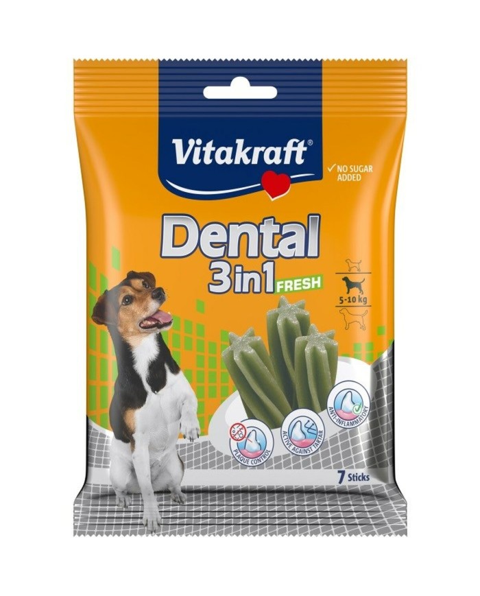Snack per Cani Vitakraft Dental Fresh 3in1 S 120 g Snack per Cani Vitakraft Dental Fresh 3in1 S 120 g