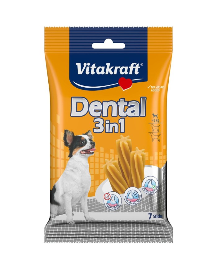 Snack per Cani Vitakraft Dental 3in1 XS 70 g Riso Snack per Cani Vitakraft Dental 3in1 XS 70 g Riso