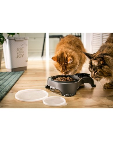 Ciotola per cani Rotho Antracite Plastica Ciotola per cani Rotho Antracite Plastica