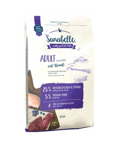 Cibo per gatti BOSCH Sanabelle Adult Ostrich Uccelli Struzzo 10 kg