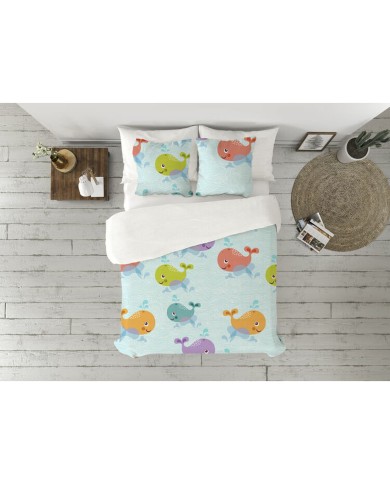 Set di copripiumino Pierre Cardin Ballenas Bianco Singolo 3 Pezzi Set di copripiumino Pierre Cardin Ballenas Bianco Singolo 3 Pezzi