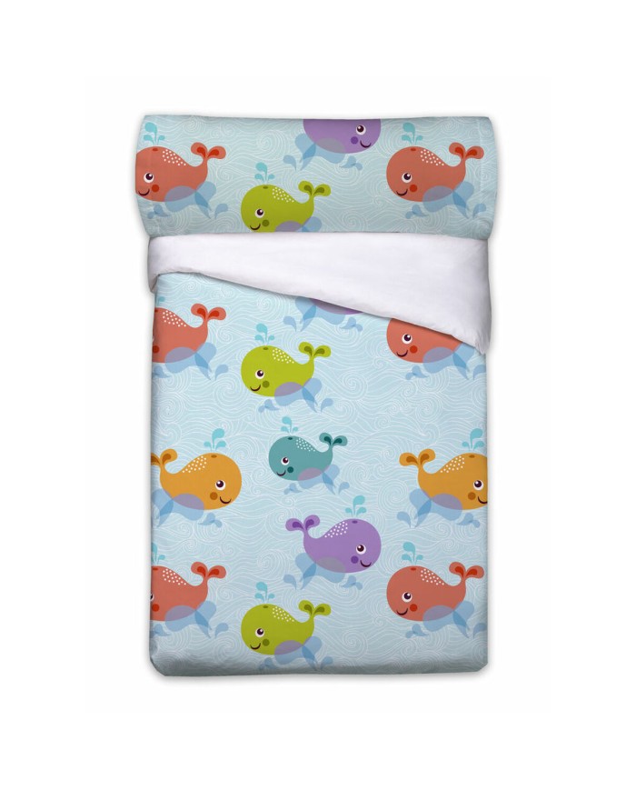 Set di copripiumino Pierre Cardin Ballenas Bianco Singolo 3 Pezzi