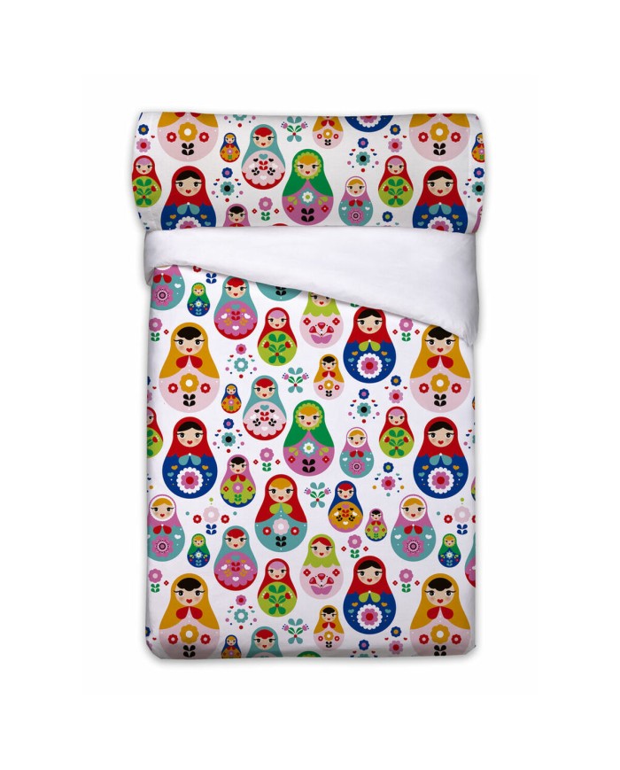 Set di copripiumino Pierre Cardin MATRIOSKAS Bianco Singolo 3 Pezzi