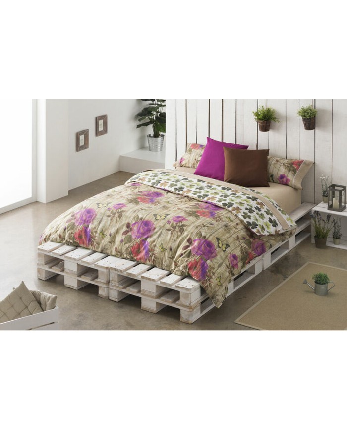 Set di copripiumino Lois VINTAGE Marrone Singolo 150 x 230 cm 3 Pezzi