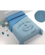 Set di copripiumino Hosteline MADE Azzurro Ala francese 3 Pezzi