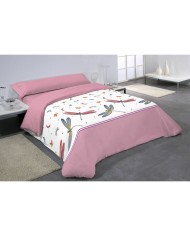 Set di copripiumino Hosteline BAILA Rosa Singolo 2 Pezzi