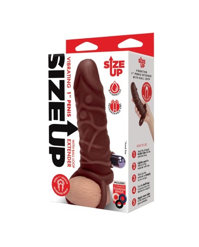 Cover per pene Size Up Marrone Ø 4 cm 15 cm Cover per pene Size Up Marrone Ø 4 cm 15 cm