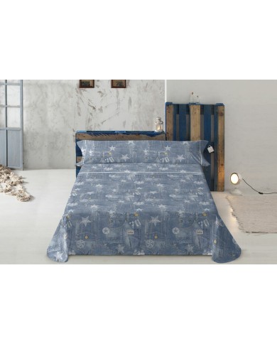 Set di Lenzuola Lois TEJANO Azzurro Osimano Set di Lenzuola Lois TEJANO Azzurro Osimano
