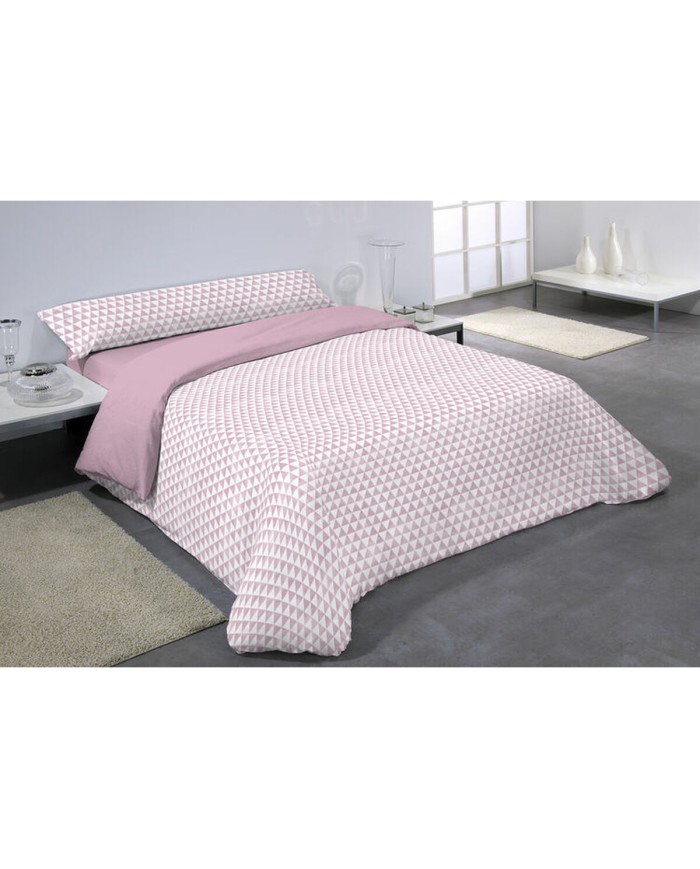 Set di copripiumino Hosteline DAREL Rosa Matrimoniale 3 Pezzi