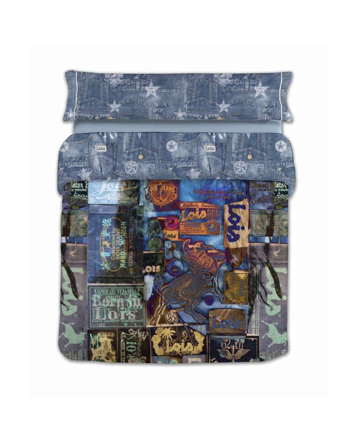 Set di copripiumino Lois LABELS P. Azzurro Matrimoniale 240 x 230 cm 4 Pezzi Set di copripiumino Lois LABELS P. Azzurro Matrimoniale 240 x 230 cm 4 Pezzi