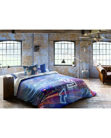 Copripiumino Lois NIGHT P. Azzurro Matrimoniale 240 x 230 cm