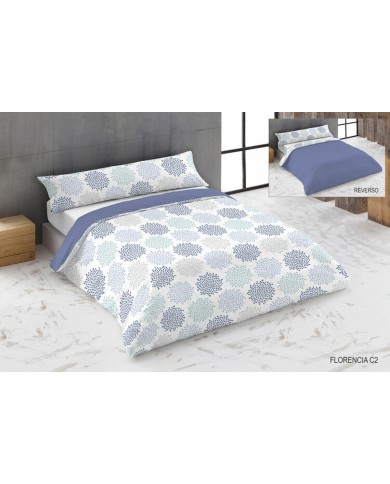 Set di copripiumino Hosteline FLORENCIA Azzurro Osimano 3 Pezzi