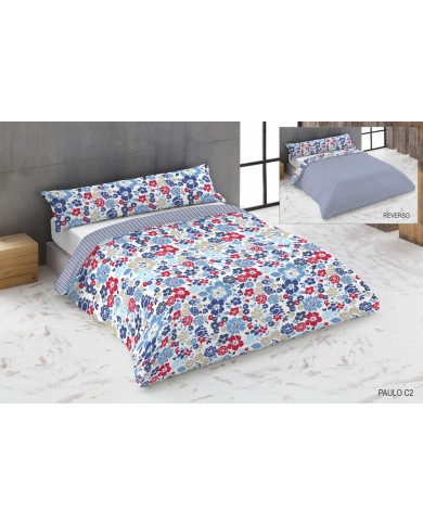 Set di copripiumino Hosteline PAULO Azzurro Osimano 3 Pezzi