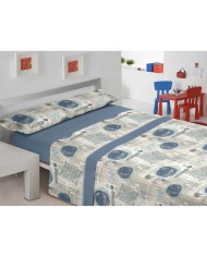 Set di Lenzuola Pierre Cardin CALIFORNIA Azzurro Singolo