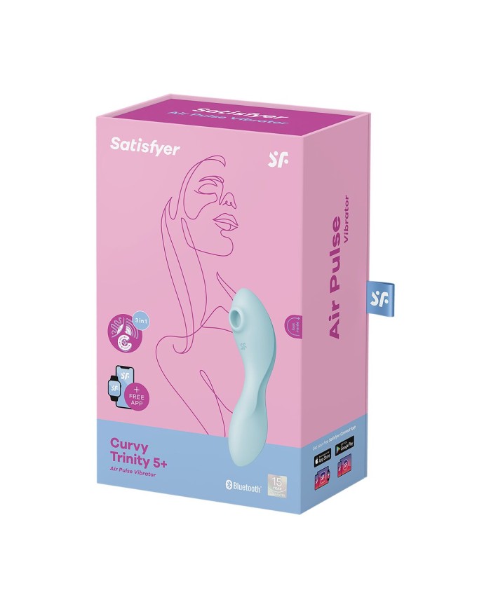 Succhia Clitoride Satisfyer Cruvy Trinity 5+ Azzurro