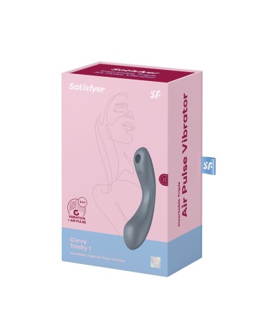 Succhia Clitoride Satisfyer Curvy Trinity 1 Grigio