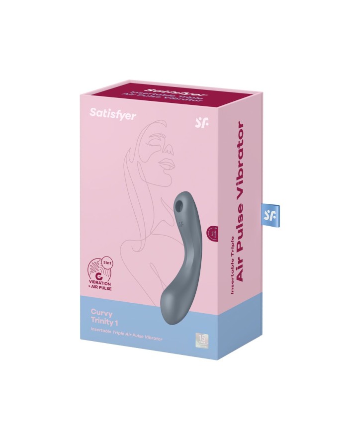 Succhia Clitoride Satisfyer Curvy Trinity 1 Grigio Succhia Clitoride Satisfyer Curvy Trinity 1 Grigio