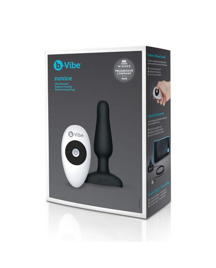 Plug anale con telecomando B-Vibe NOVICE Nero