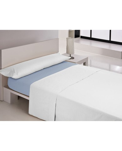 Lenzuolo con angoli aderenti Happy Home MIX COLORS Azzurro Osimano 180 x 200 + 30 cm