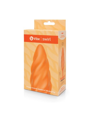 Butt Plug Vibrante B-Vibe Swirl Texture Arancio Butt Plug Vibrante B-Vibe Swirl Texture Arancio