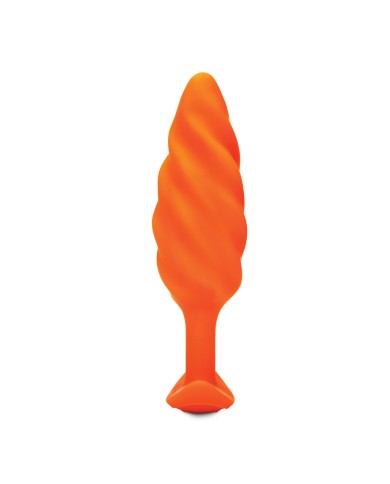 Butt Plug Vibrante B-Vibe Swirl Texture Arancio Butt Plug Vibrante B-Vibe Swirl Texture Arancio
