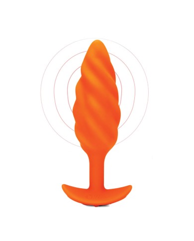 Butt Plug Vibrante B-Vibe Swirl Texture Arancio Butt Plug Vibrante B-Vibe Swirl Texture Arancio