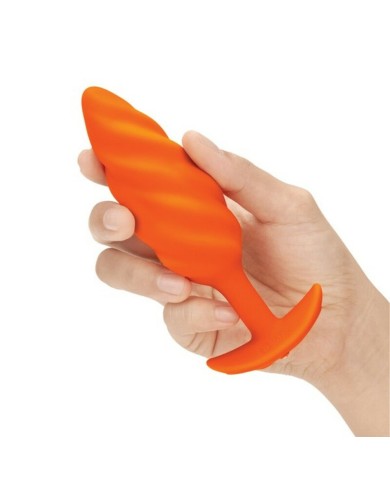 Butt Plug Vibrante B-Vibe Swirl Texture Arancio Butt Plug Vibrante B-Vibe Swirl Texture Arancio