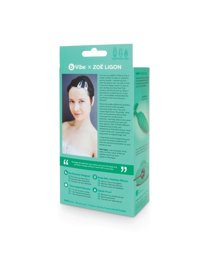 Butt Plug Vibrante B-Vibe Twist Texture Verde