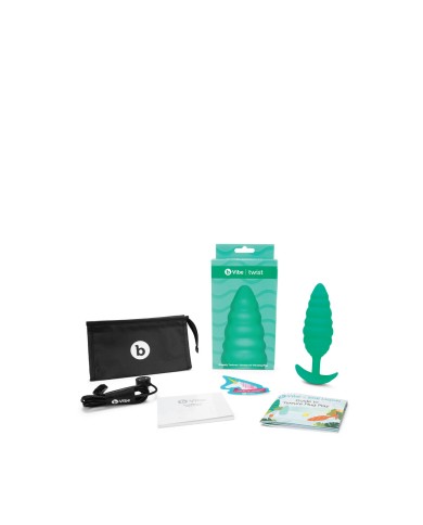 Butt Plug Vibrante B-Vibe Twist Texture Verde Butt Plug Vibrante B-Vibe Twist Texture Verde