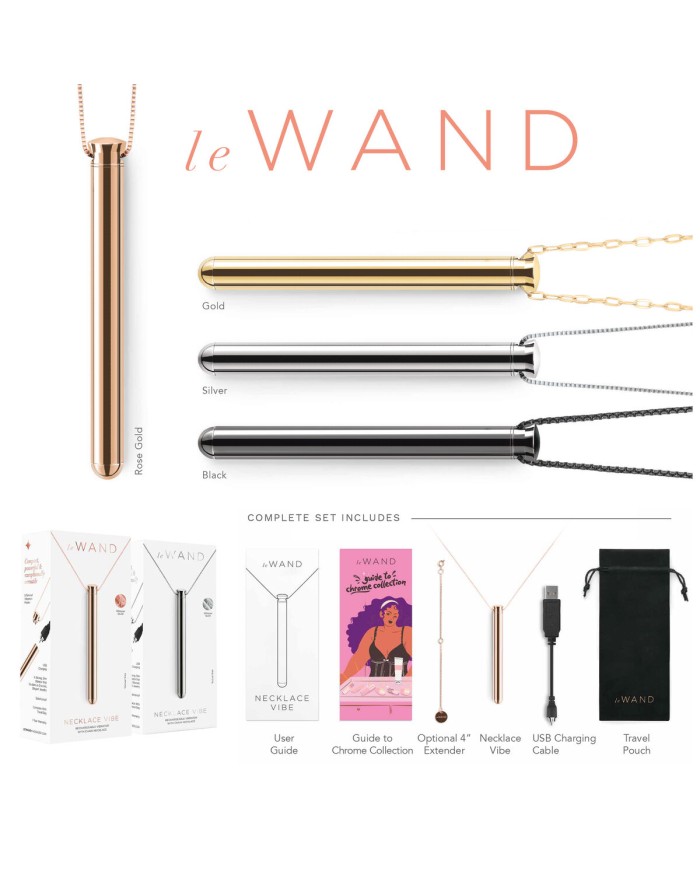 Vibratore Mini Le Wand Necklace Ciondolo Oro Rosa Vibratore Mini Le Wand Necklace Ciondolo Oro Rosa