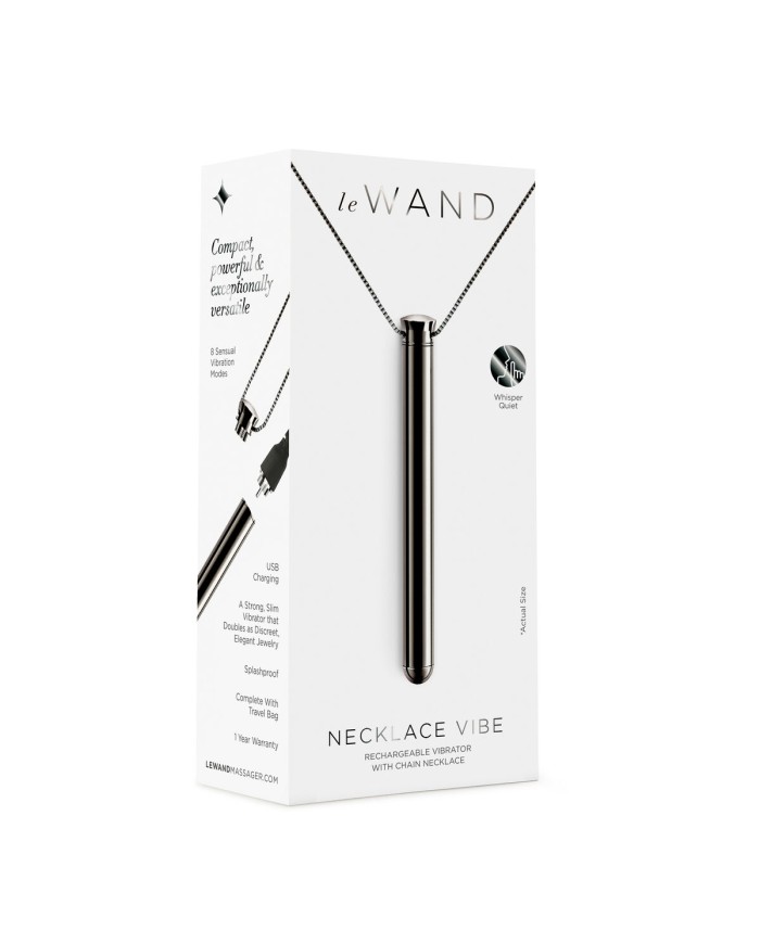 Vibratore Mini Le Wand Necklace Ciondolo Nero