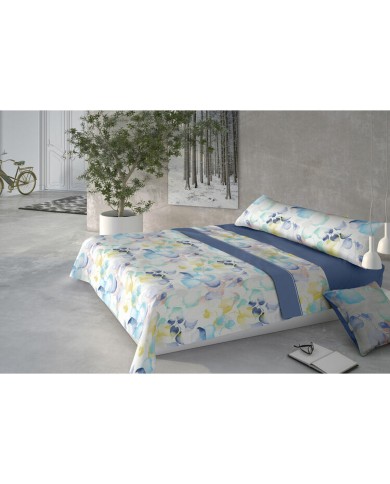 Set di copripiumino Pierre Cardin HOJARASCA Azzurro Singolo 3 Pezzi