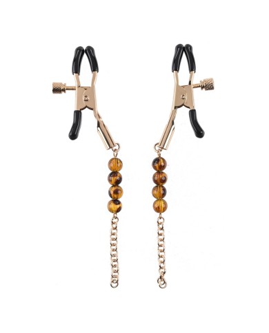 Catena di Morsetti per Capezzoli Sportsheets Amber Beaded Catena di Morsetti per Capezzoli Sportsheets Amber Beaded