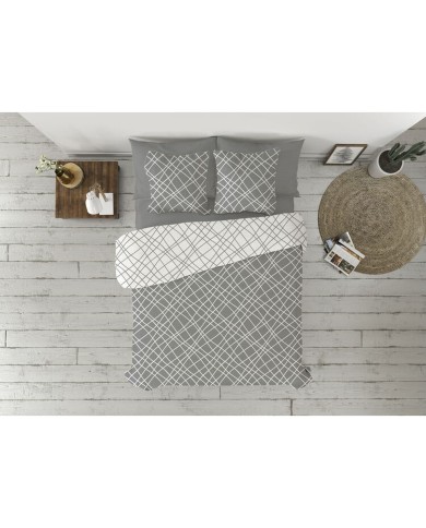 Set di copripiumino Pierre Cardin CRUCE Grigio Singolo 3 Pezzi