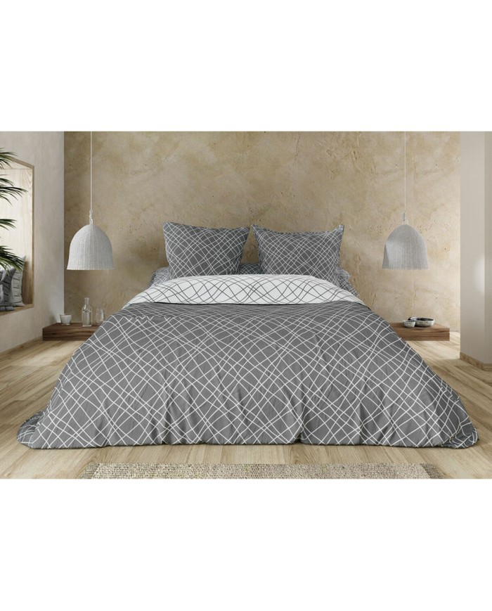 Set di copripiumino Pierre Cardin CRUCE Grigio Singolo 3 Pezzi Set di copripiumino Pierre Cardin CRUCE Grigio Singolo 3 Pezzi