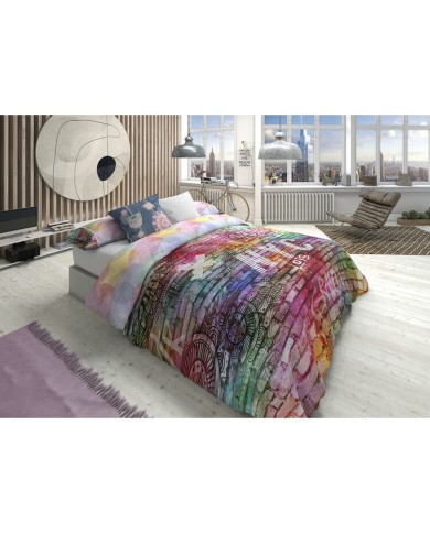 Set di copripiumino Lois FAME P. Grigio Matrimoniale 2 Pezzi 3 Pezzi